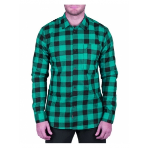 Flannel Shirt / green-black plaid